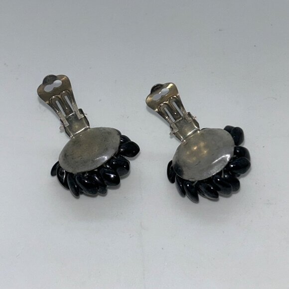 Vintage West Germany Blue & Black Easter Egg Bead Necklace Box Clasp Clip-On - Picture 14 of 16